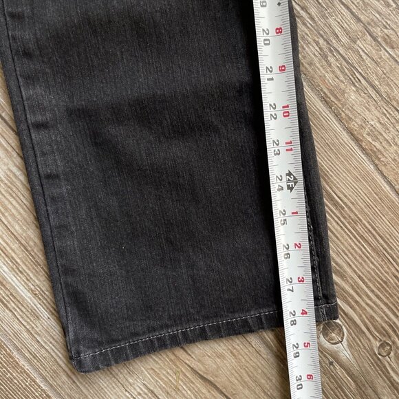 2/$18 SALE! Jordache Jeans 14P Mid Rise Black Denim Straight Embroidered Cowgirl - Picture 8 of 12